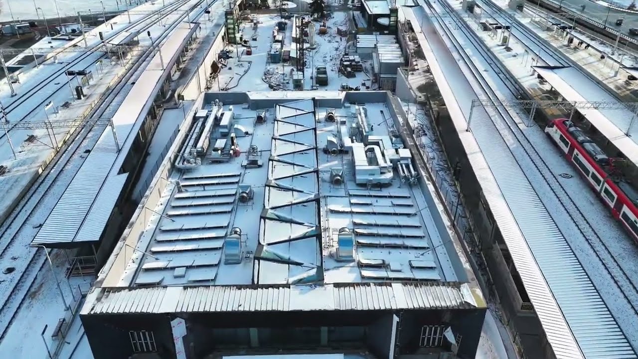 Dworzec Kolejowy ŁÓDŹ KALiska, Remont budynku dworcowego z Drona 04.01.2025