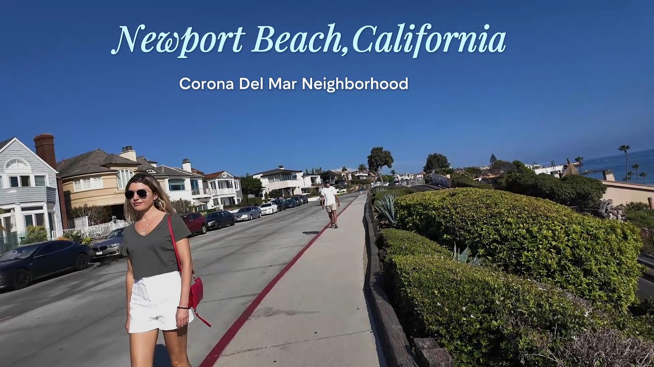 Exploring wealthy beachside neighborhood of Corona Del Mar in Newport Beach, California