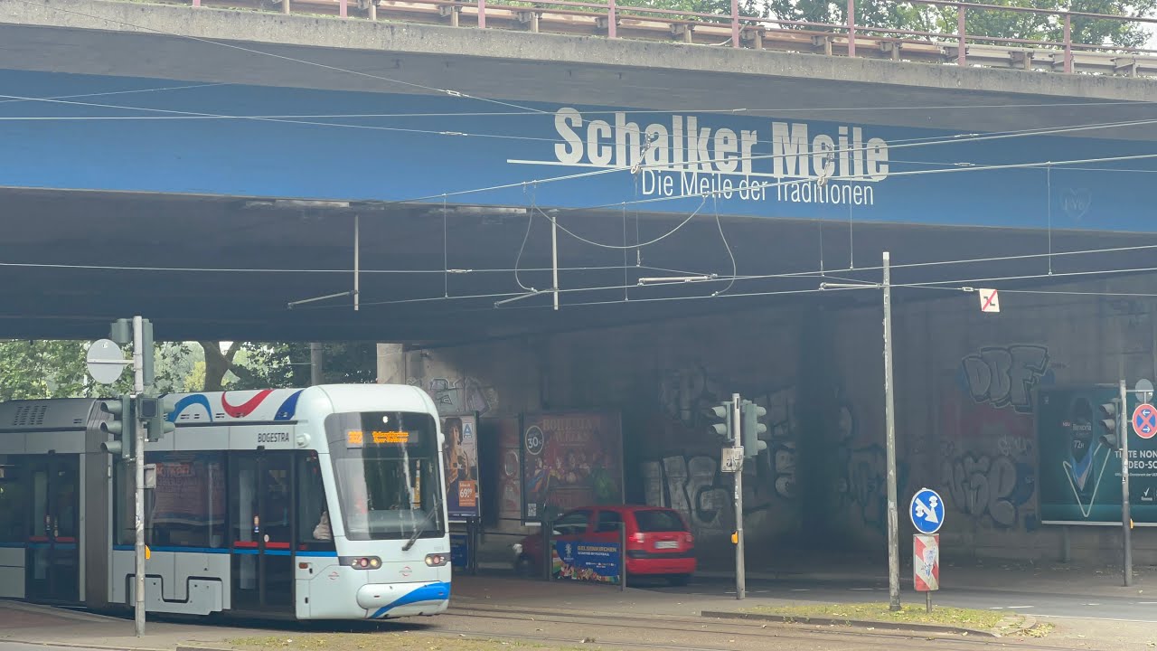 Trams on the Matchday in Schalke - England vs. Serbia - UEFA EURO 2024 - Bogestra, Ruhrbahn in GE