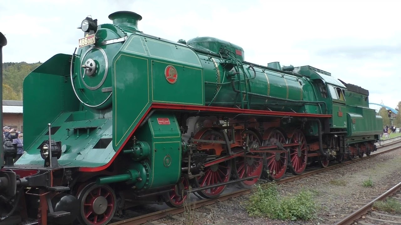 Dampflok 486.007  grüner Anton 13.10.24 Ceska Lipa- Ebersdorf 2. Anschnitt Jedlova-Ebersbach-Rumburg
