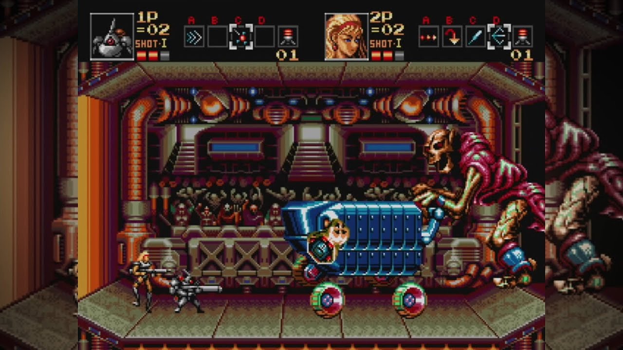Contra: the Hard Corps (j), Browny and Sheena, no damage, путь 1-3. Прохождение (walkthrough)