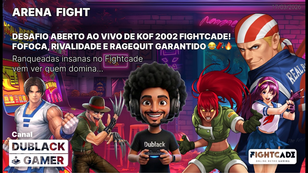 Desafio aberto ao vivo de KOF 2002 Fightcade! Fofoca, rivalidade e ragequit garantido 😂🧨🔥