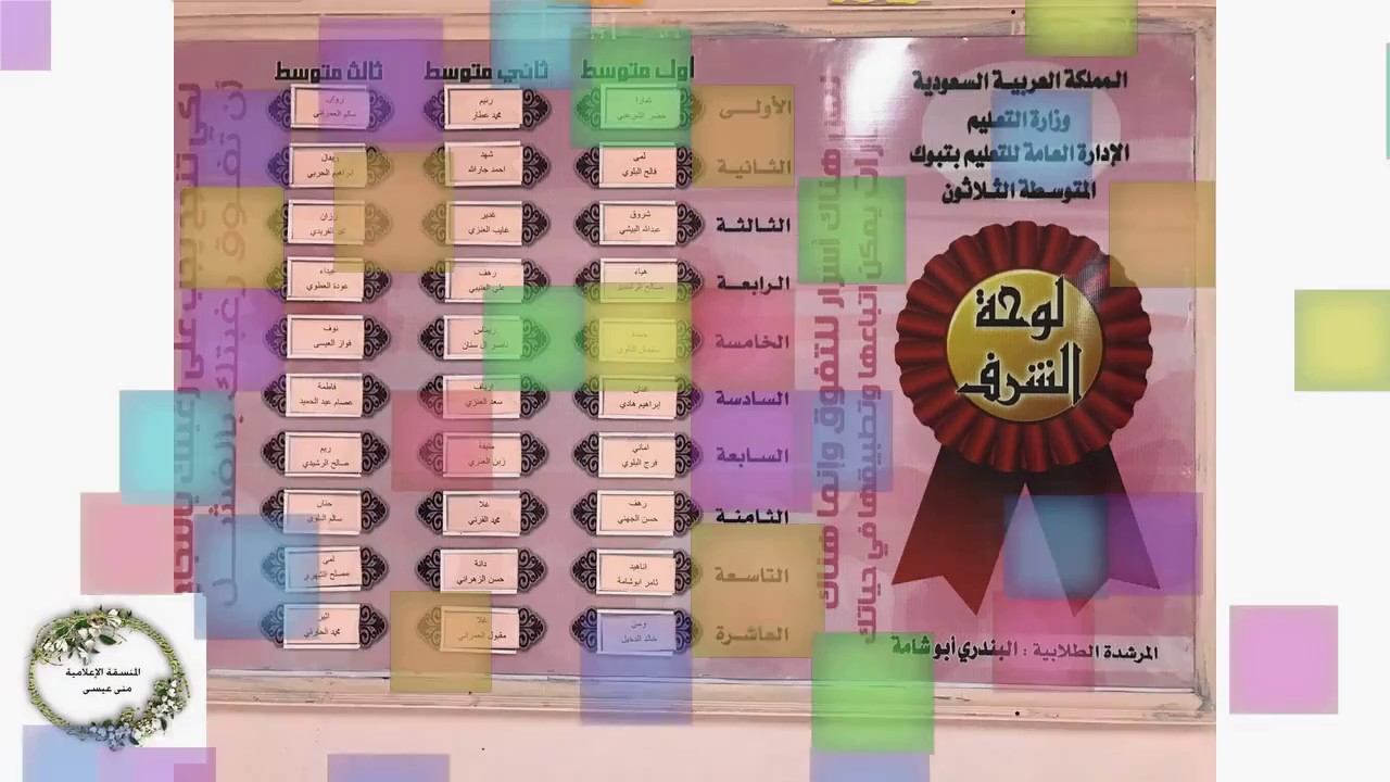 تكريم المتفوقات في المتوسطة الثلاثون