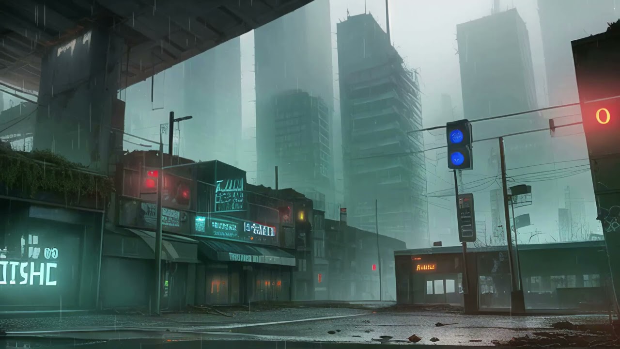 Rainey Dystopian Ambience | 8 hours: A Melancholic Journey Through the Futuristic Ruins"