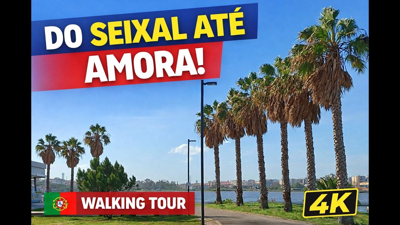 Seixal Portugal 4K 🇵🇹 - Sabadão caminhando do Seixal até Amora - Tour Narrado