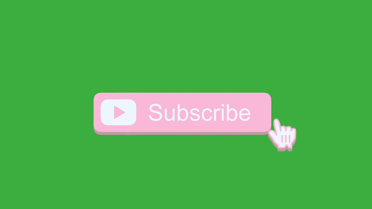 Subscribe Button (Pink w/ notification bell) Green Screen