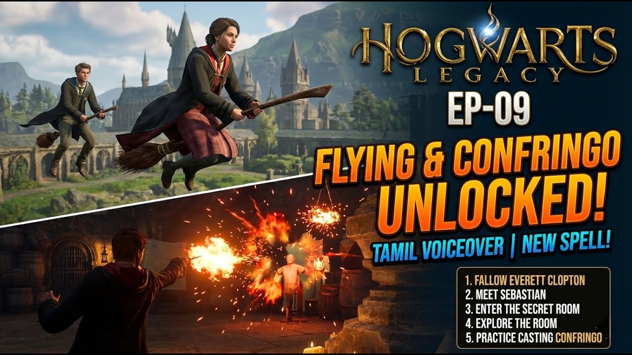 How to FLY and Get CONFRINGO in Hogwarts Legacy! 🪄 Episode 9 Walkthrough (Tamil Voiceover)