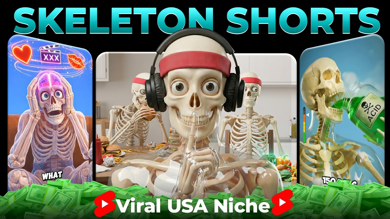 Make Viral Skeleton Education Ai Shorts like @dr_data_dr  Using Free AI Tools