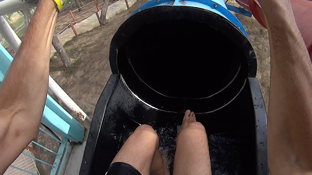 Twisting Blue Water Slide at Dreamland