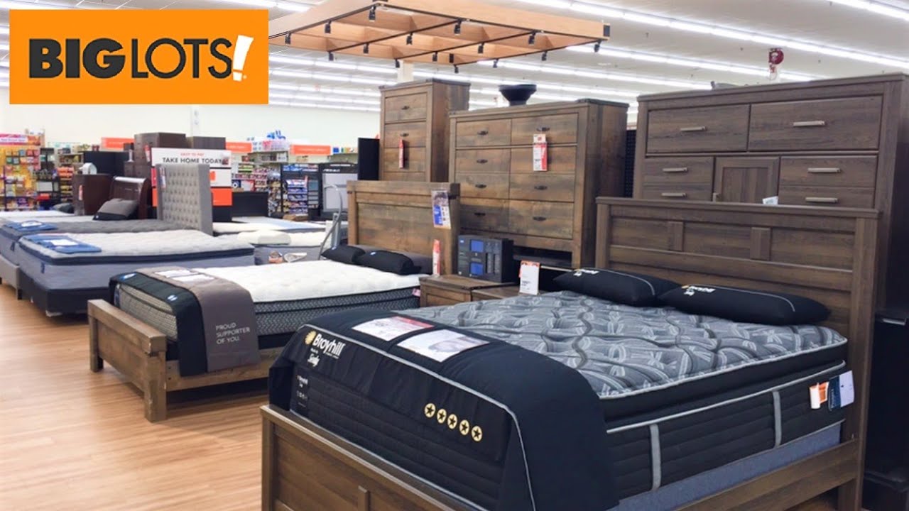 BIG LOTS BEDS BEDROOM HOME FURNITURE DRESSERS TABLES SHOP WITH ME SHOPPING STORE WALK THROUGH