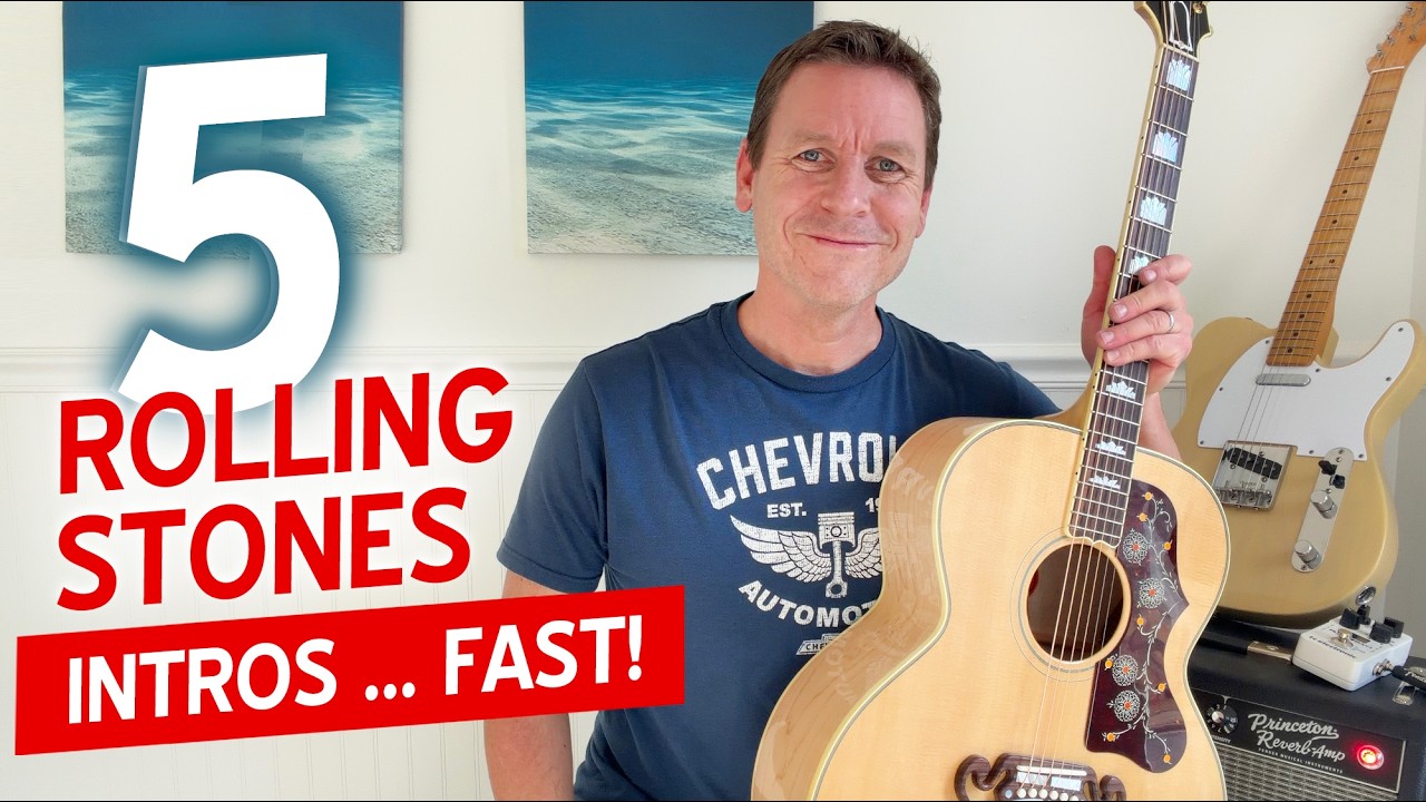 5 Famous ROLLING STONES Guitar Riffs in 5 Minutes! Easy Guitar Lesson