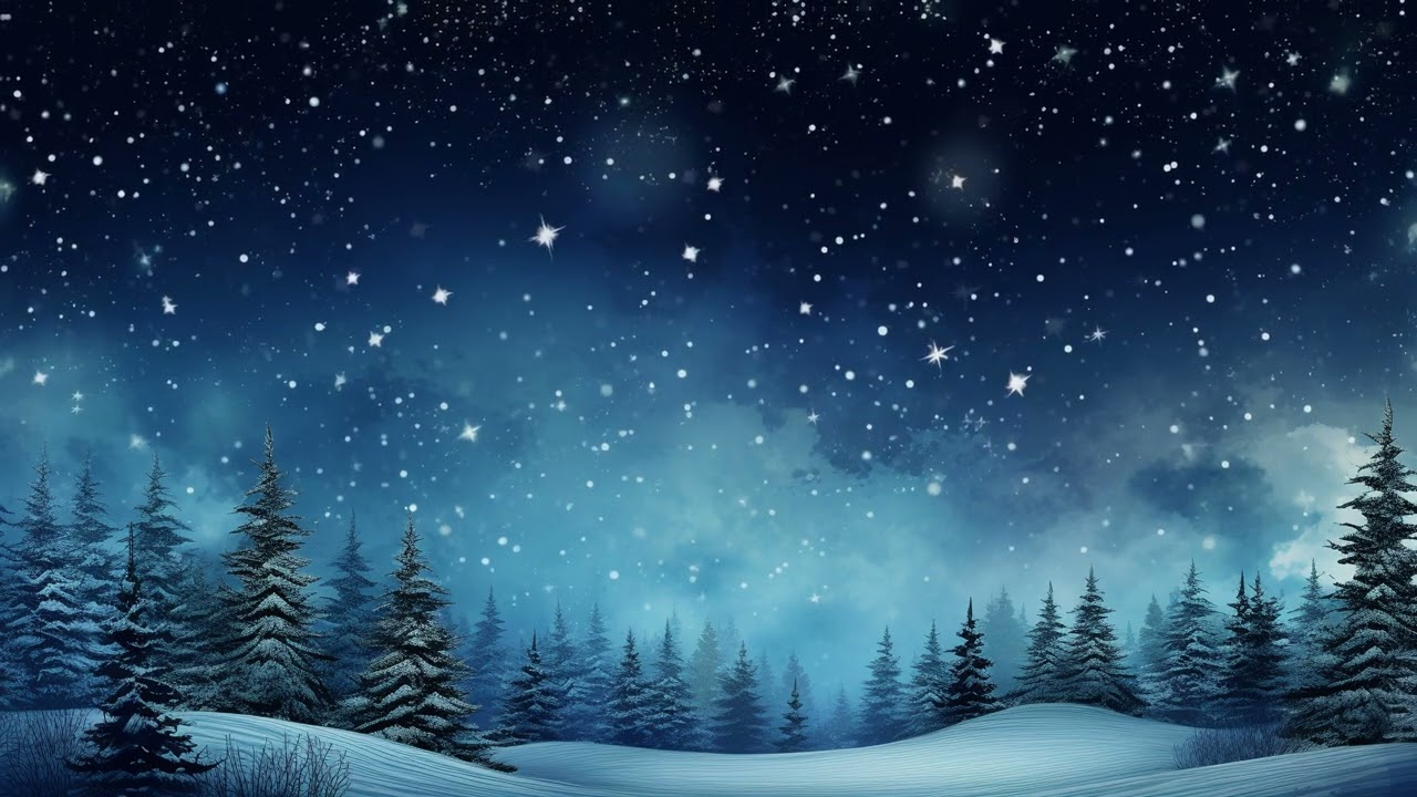 Christmas Background Worship Motion Loop Snowy Winter Wonderland Christmas Snowfall Forest Night