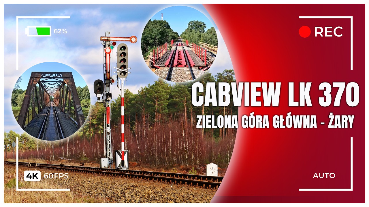 4k | 🚆 ZIELONA G&Oacute;RA GŁ&Oacute;WNA &rarr; ŻARY | Widok z kabiny maszynisty | Cabview | LK 370