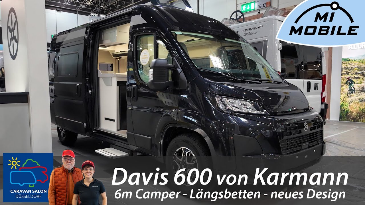 NEU Karmann Davis 600🚙 6-m Kastenwagen mit Längsbetten (bis 2 m) im Check | Caravansalon Düsseldorf