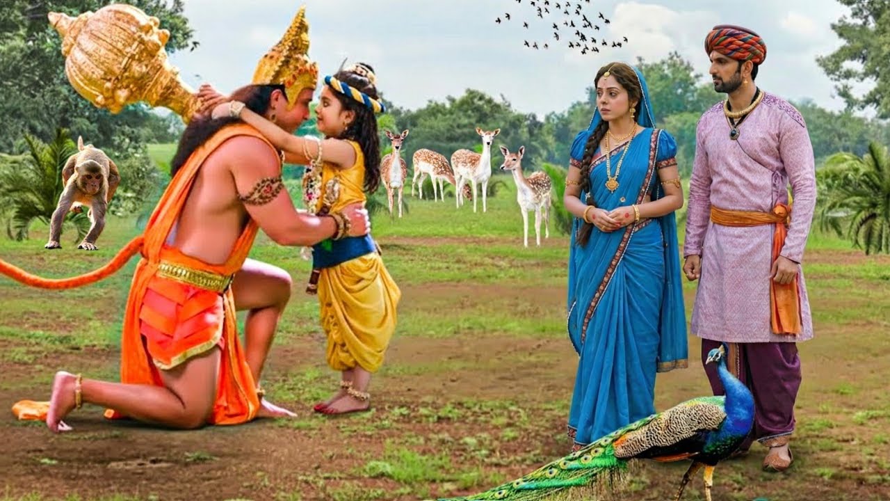 कान्हा हनुमान मिलन- कान्हा से मिलने गोकुल पहुंचे हनुमान जी | यशोमती मईया के नंदलाला | Krishan Leela