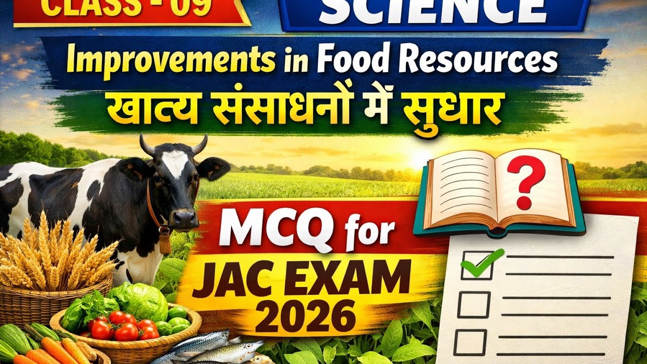 कक्षा 9 विज्ञान MCQs | खाद्य संसाधनों में सुधार | JAC परीक्षा 2026