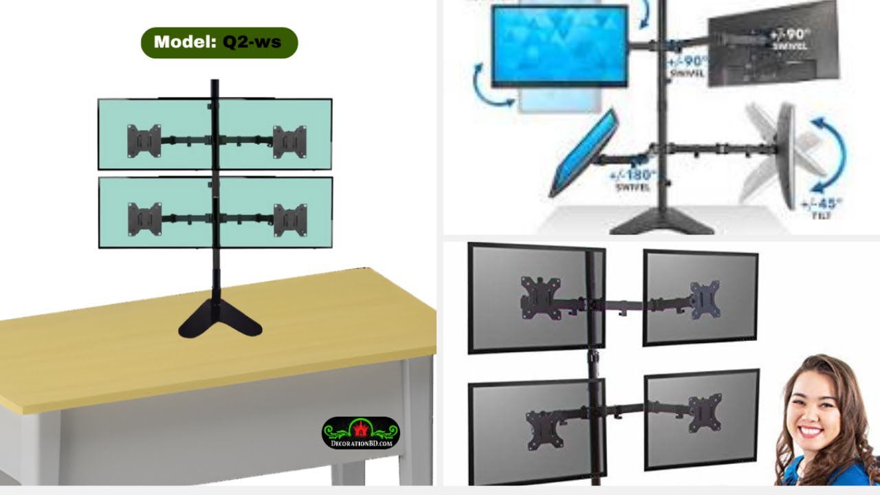 Quad monitor Stand/Arm. (Q1) #madeinbangladesh #monitorarms #bd #diy #dualmonitor #decorationbd