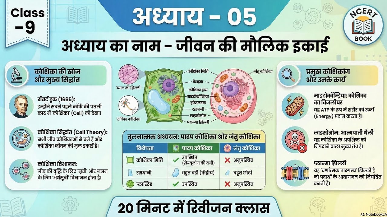 Class 10 Science Chapter 5 | जीवन की मौलिक इकाई | Shorts Revision 