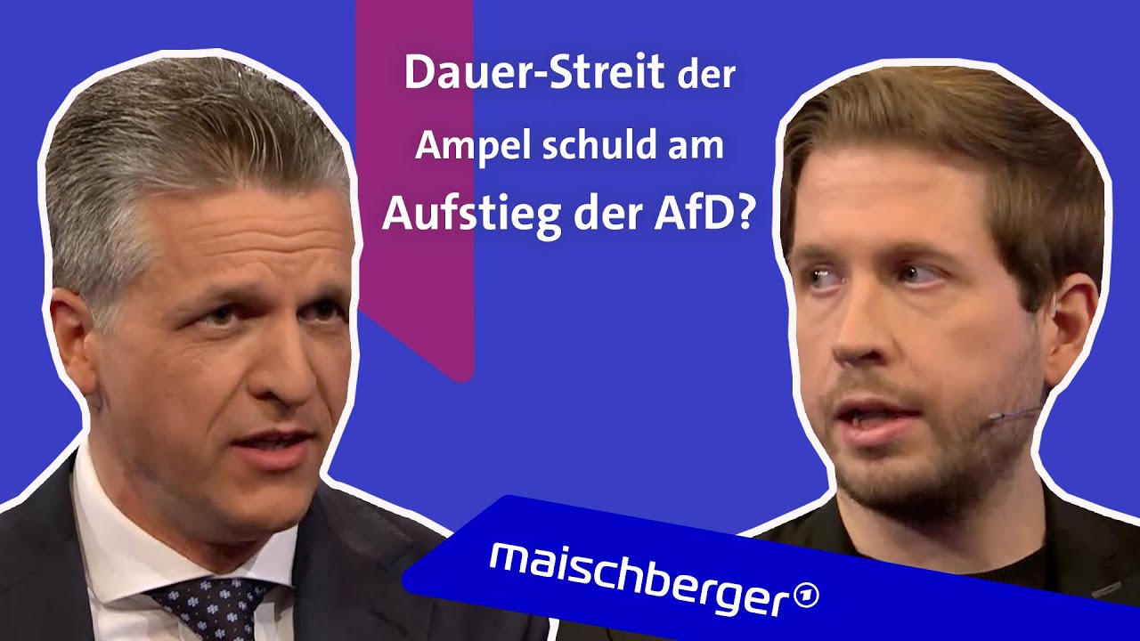 Kevin K&uuml;hnert (SPD) und Thorsten Frei (CDU) diskutieren &uuml;ber den Dauerstreit der Ampel |maischberger