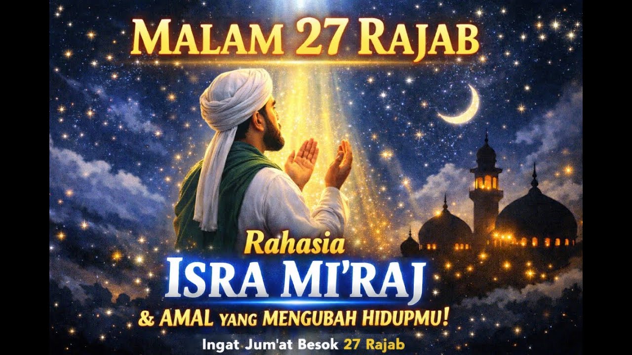 Malam Ini 27 Rajab Malam Isra Mi’raj: Keutamaan, Amal, & Doa yang Bisa Mengubah Hidupmu..!!
