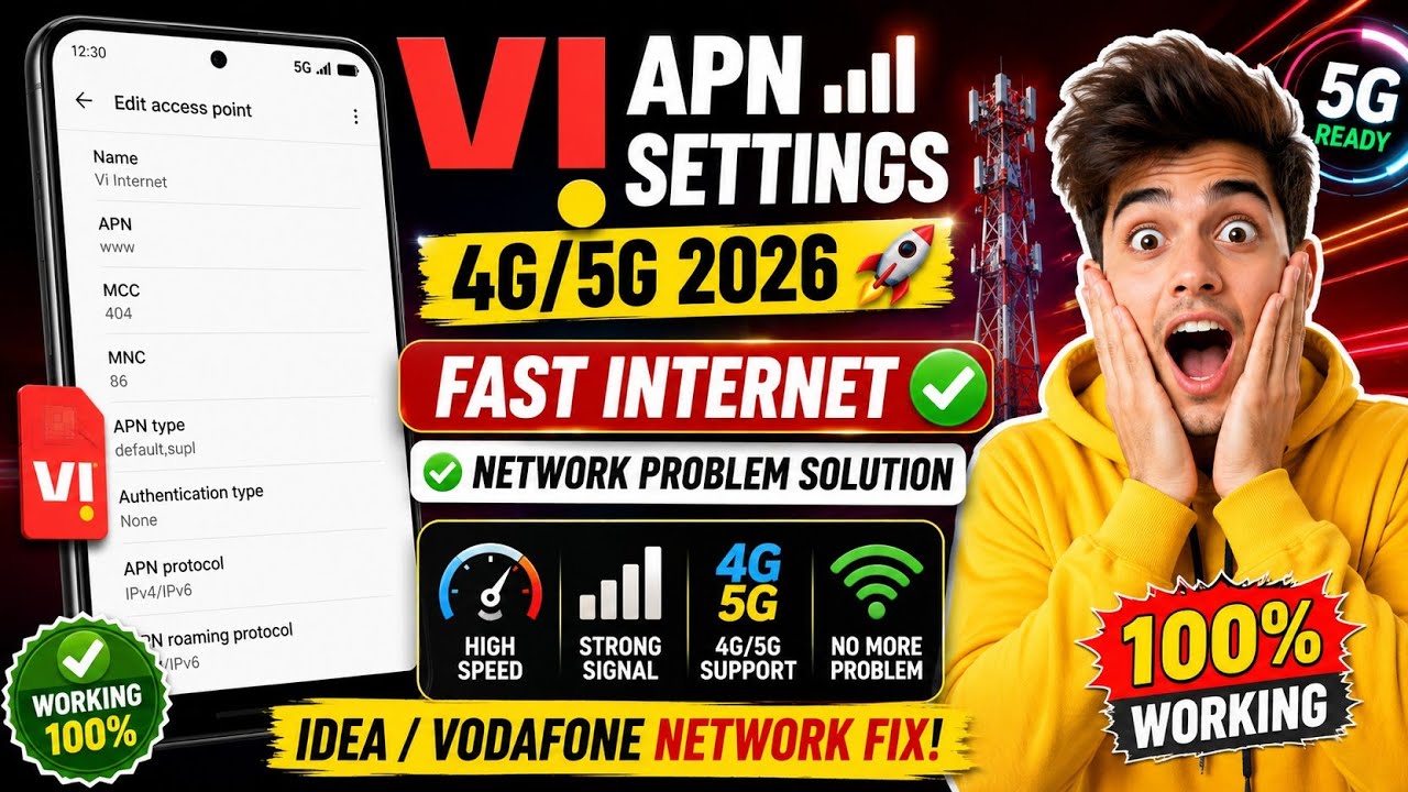 Vi APN Settings 4G/5G | Vi Internet Speed Kaise Fast Kare | Vi Network Speed Slow Problem Solution |