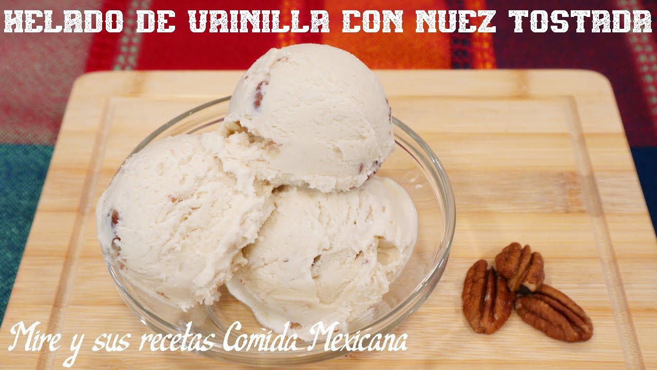 Riquisimo Helado de Vainilla con Nuez Tostada! Receta Casera y sin Maquina