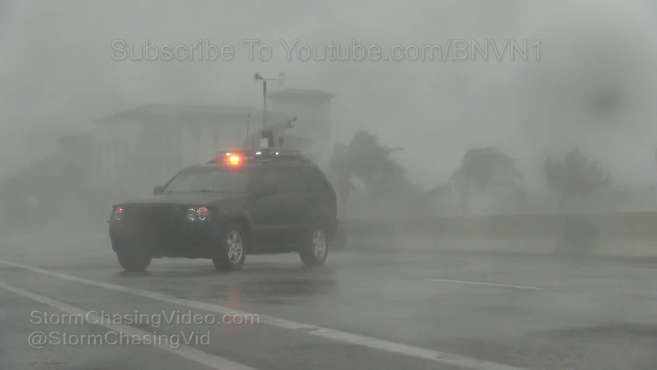 Fort Myers, FL Hurricane Irma Eye Wall and Flooding - 9/10/2017