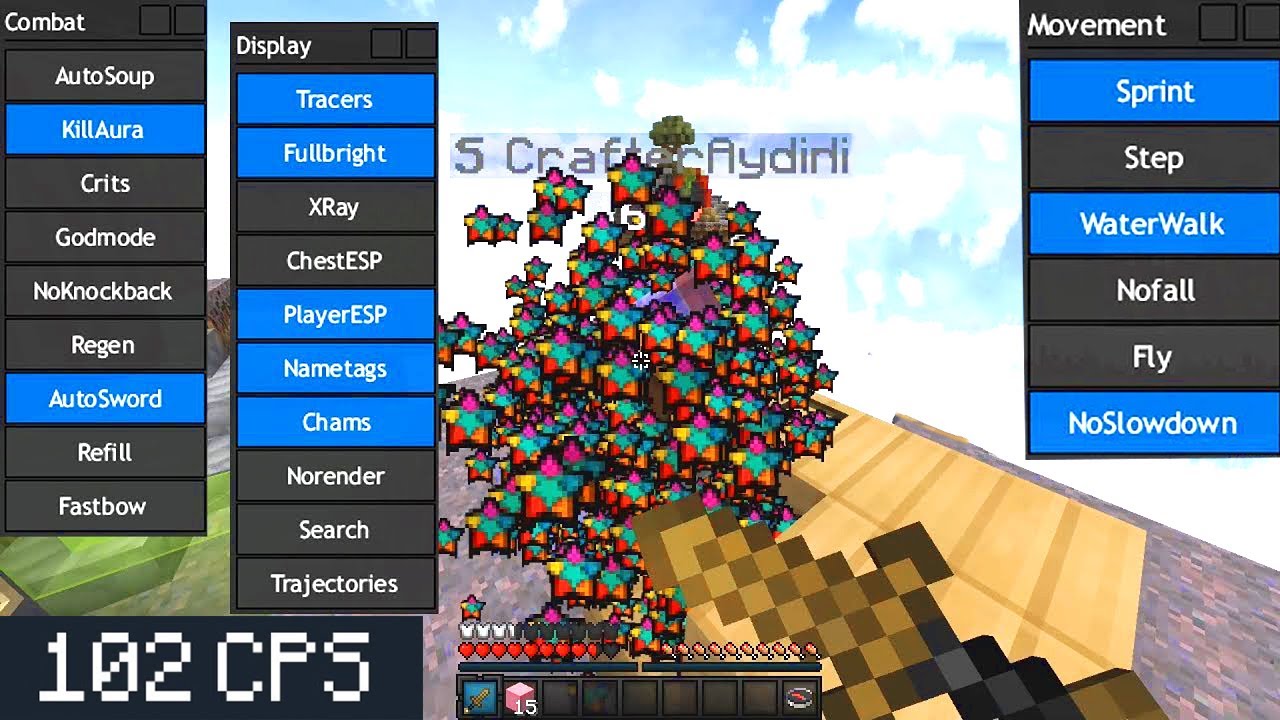 HACK A&Ccedil;TIM İNSANLARIN AĞZINA SI&Ccedil;TIM! (Minecraft)
