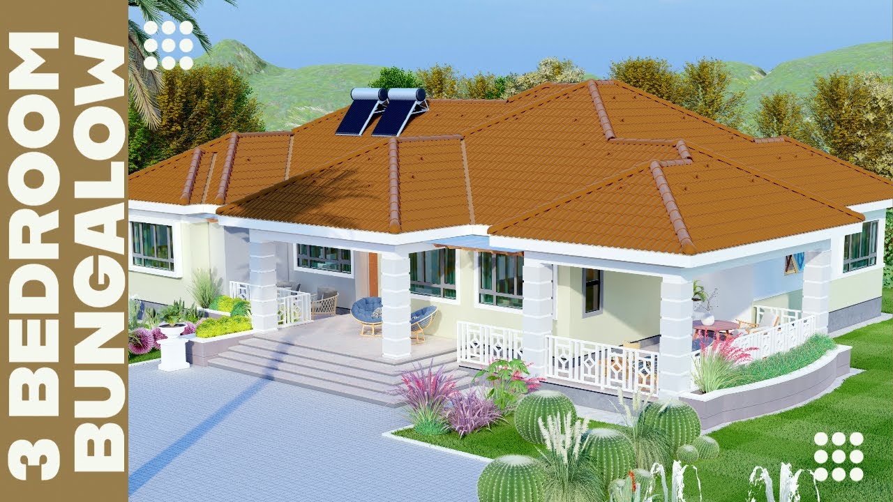 House Design Idea | 3 bedroom House Plan | exterior Interior Animation |18.1x13.7m  @katveldesigns