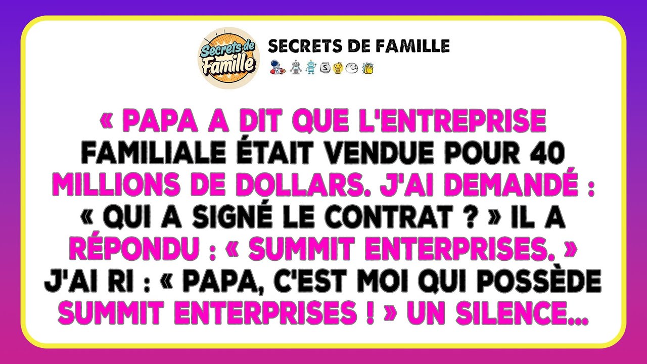 Mon Père A Choisi Thanksgiving Pour Annoncer La Vente De L'entreprise Et Mon Exclusion.