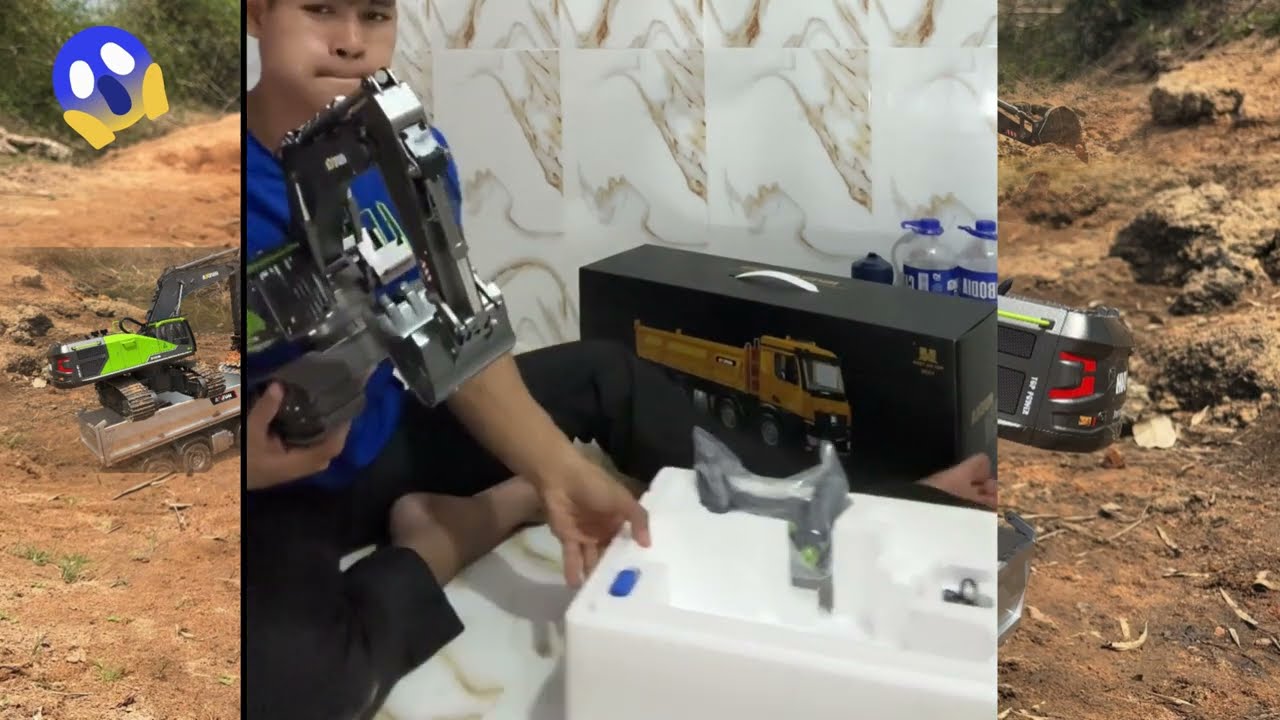 unboxing RC Excavator Huina 1593 first time so excited