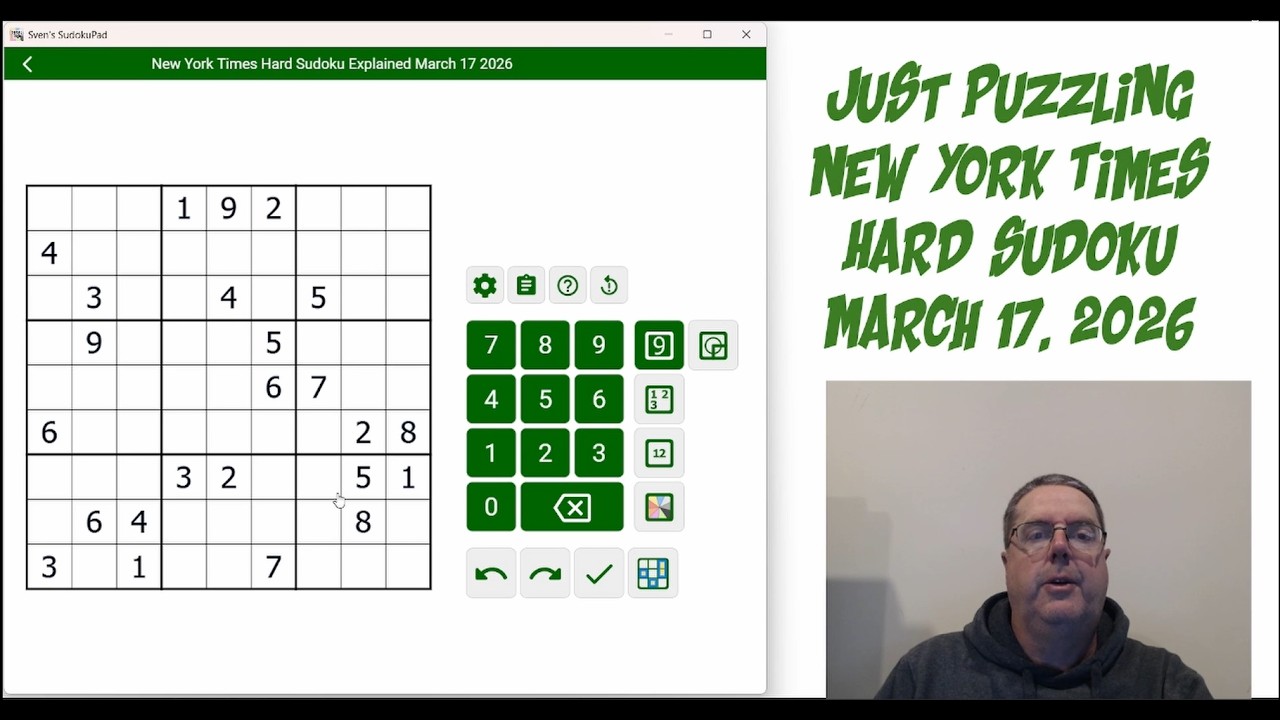 New York Times Hard Sudoku March 17 2026