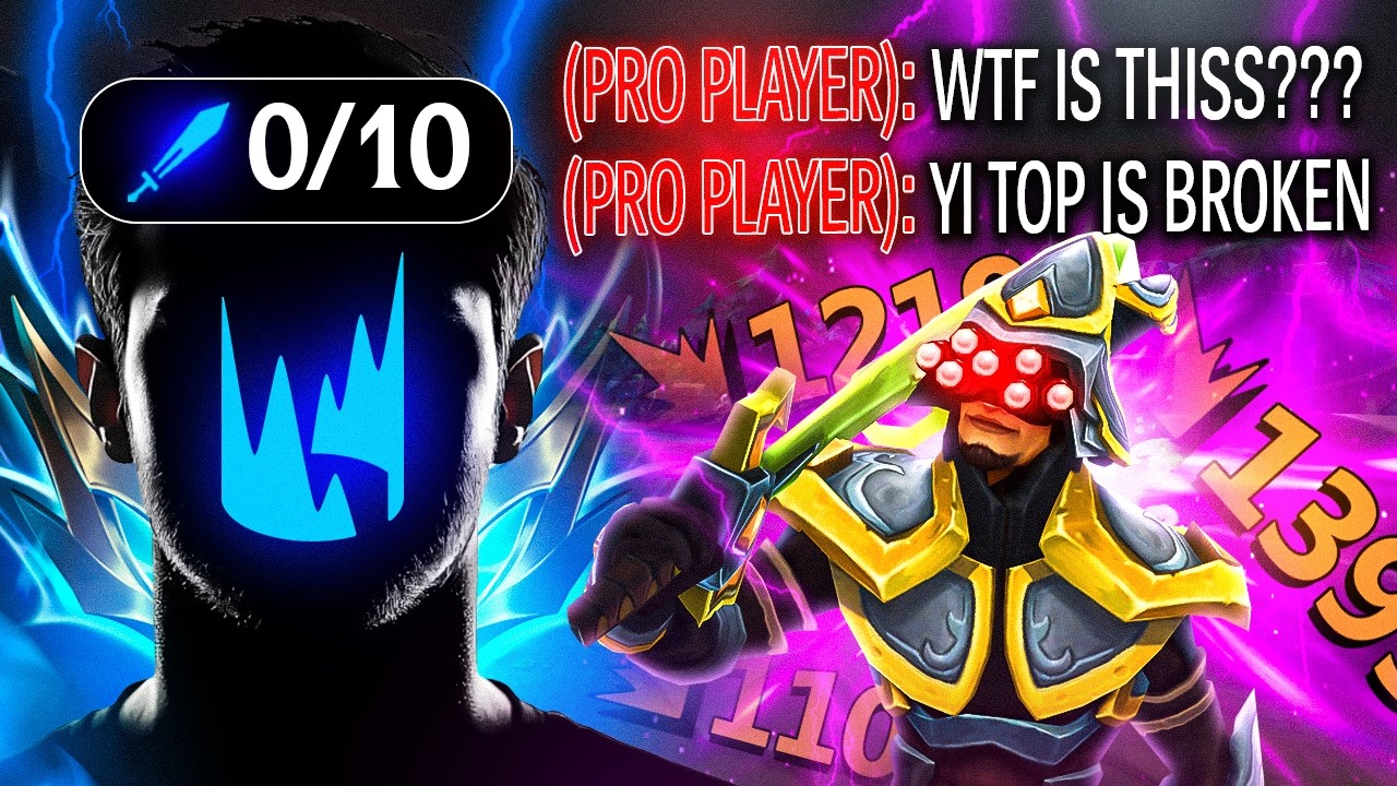 MAKING A PRO PLAYER GO 0/10 WITH MASTER YI TOP...