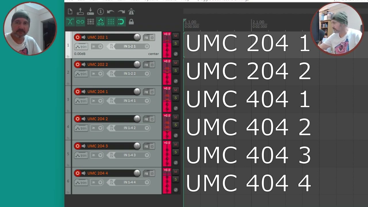 Behringer U-Phoria UMC404HD - Ep11 - Seis canais no Reaper - UMC204 + UMC404