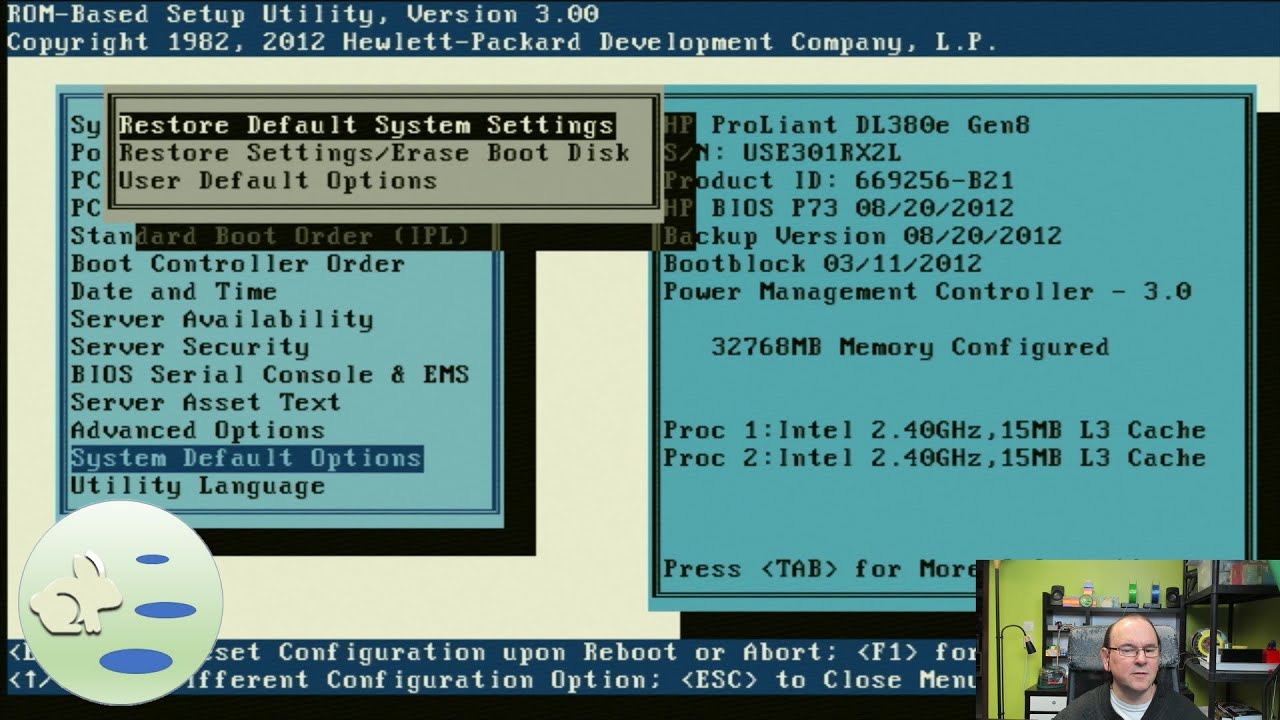 Server power up and factory reset