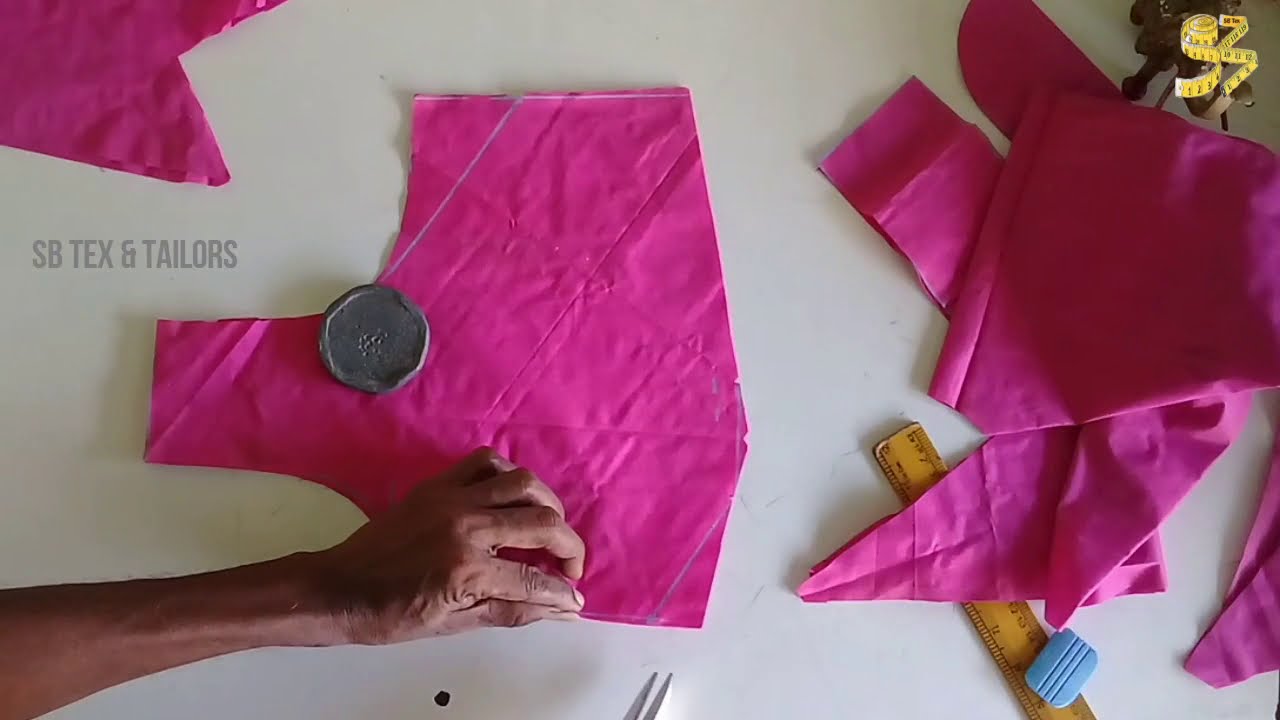 Easy Learn 40 inch blouse cross cutting | 40 inch blouse cutting | sb tex tailors blouse cutting |