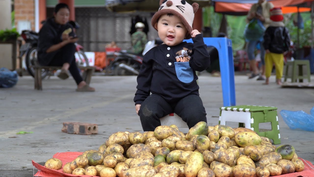 Feed the chickens and ducks, harvest the potatoes and sell them at the market