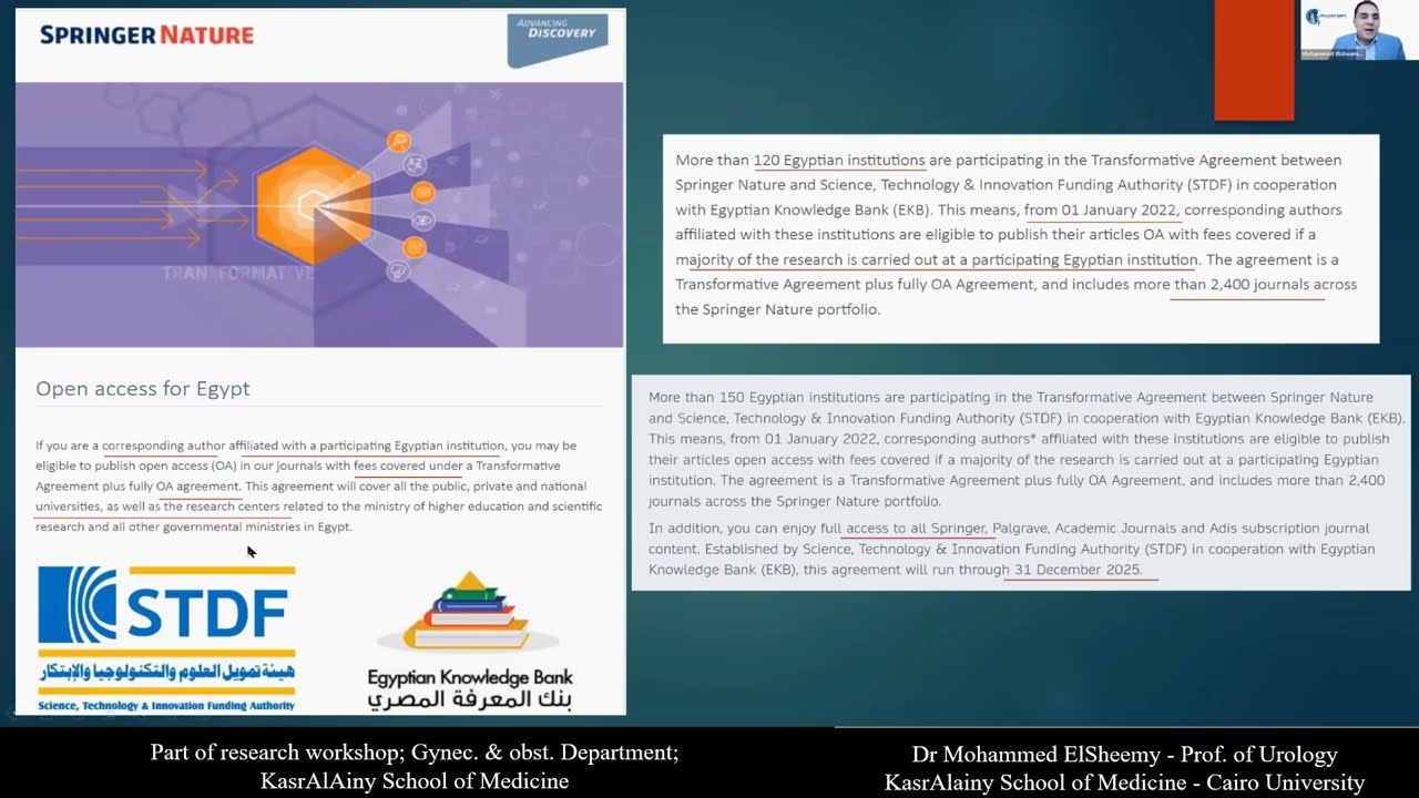 Open access agreement: Egyptian Knowledge bank & Springer Nature