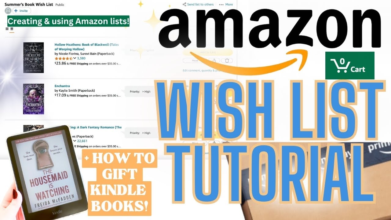 HOW TO CREATE/USE AN AMAZON WISH LIST & HOW TO GIFT A KINDLE BOOK! #amazon #tutorial #kindlebooks