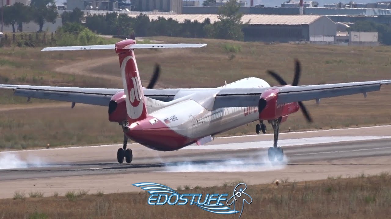 Hard Landing! - Air Berlin Bombardier DHC-8-402 Q400 - Split Airport LDSP/SPU