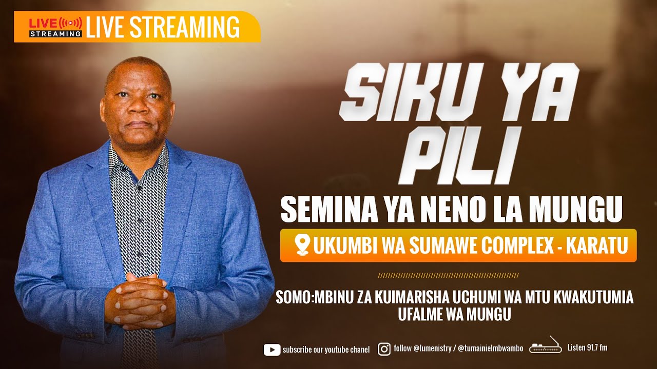 🔴LIVE: SIKU YA PILI , SEMINA YA NENO LA MUNGU KUTOKA UKUMBI WA SUMAWE COMPLEX - KARATU