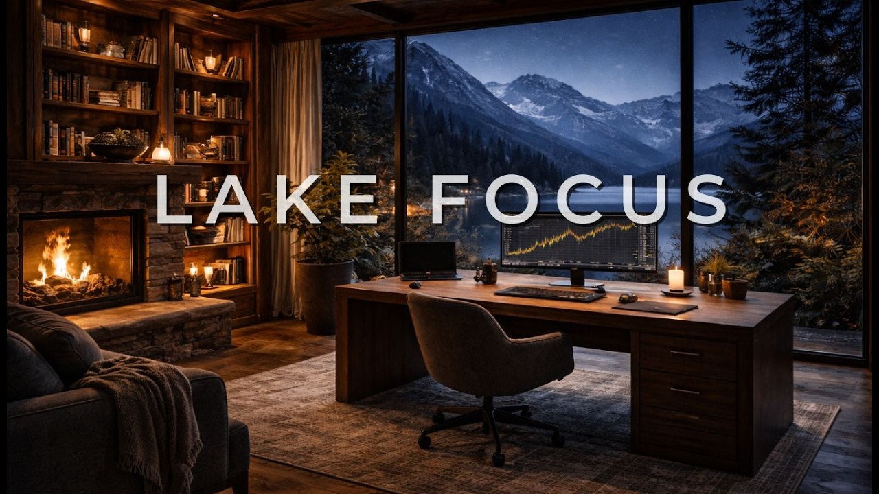 Night Focus Music (2 Hours) – Summit Focus | Luxury Mountain Lake Deep Work