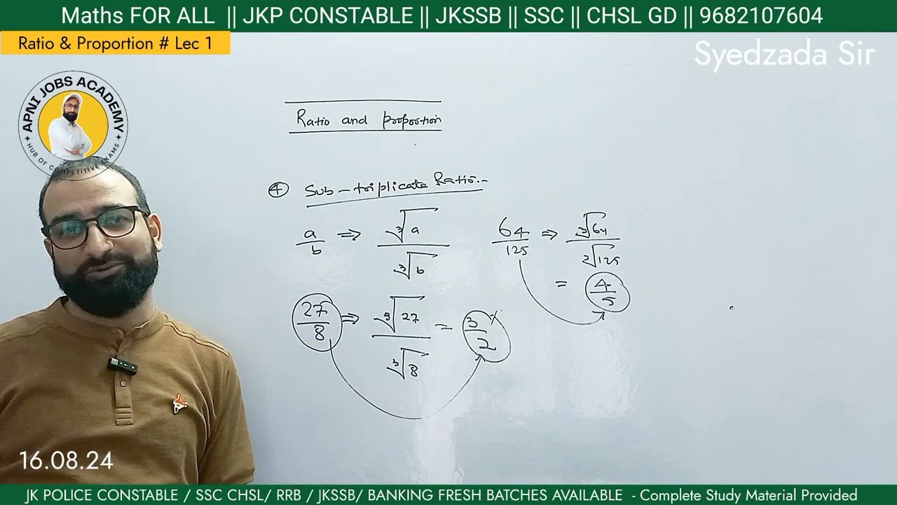 Ratio & Proportion Lec - 1 || JKSSB || JKPOLICE || SSC @ApniJobsAcademyCompetitiveExam