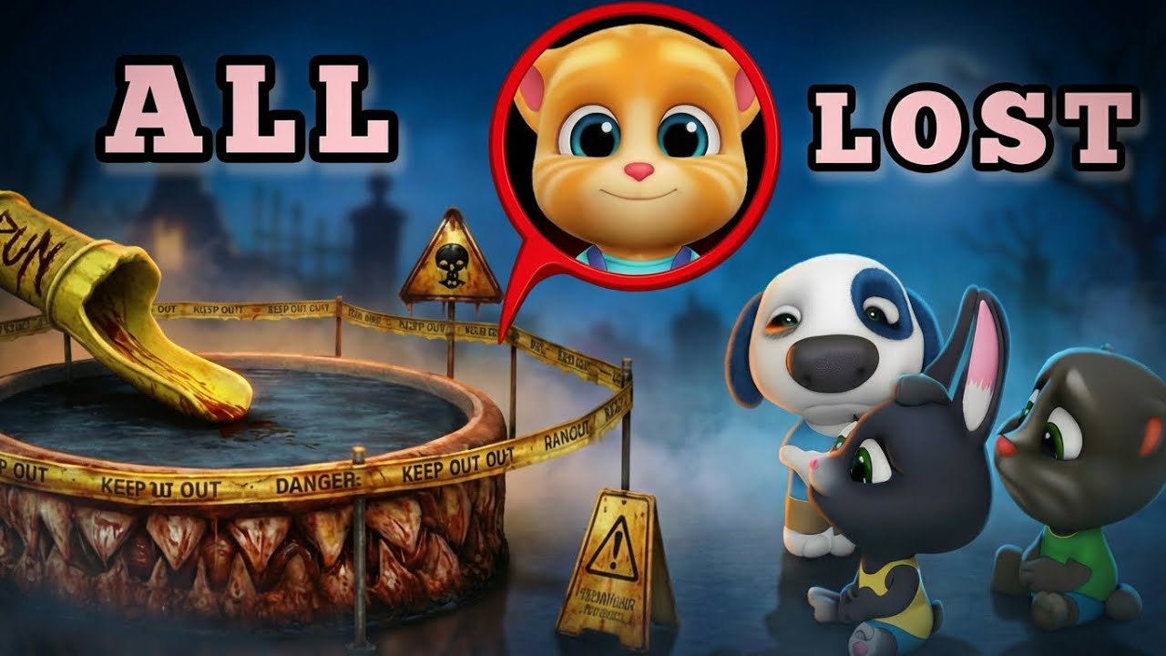 EVIL SLIDE EATS GINGER - WATER PARKHORROR - My Talking Tom Friends - R.I.P 