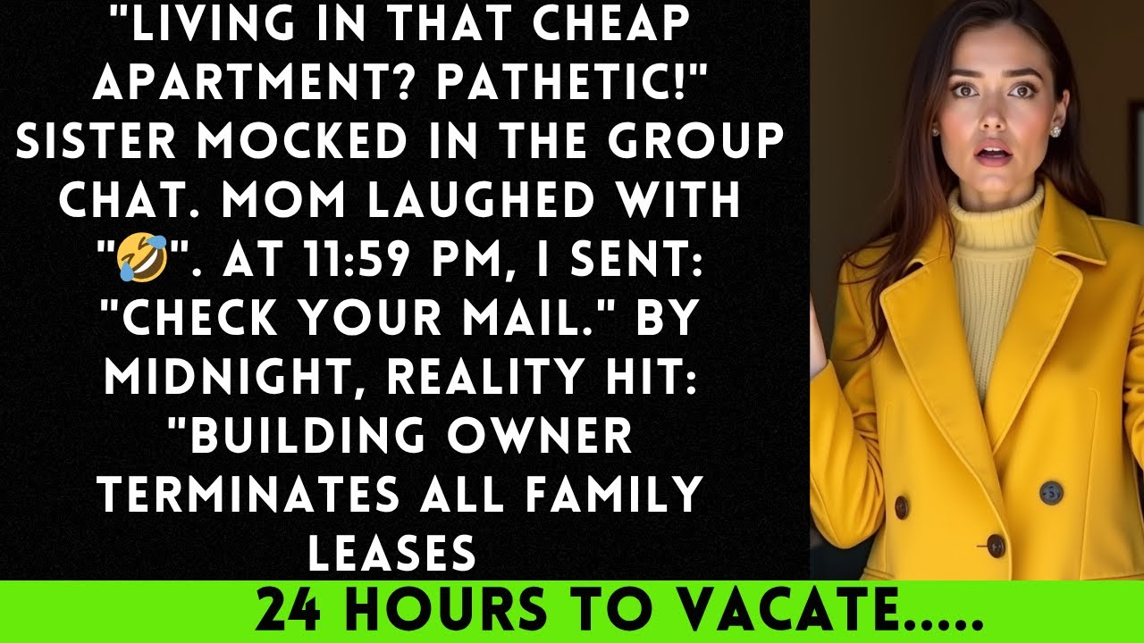 Sister Texted 'Living In That Cheap Apartment?' - Mom Laughed. At Midnight, The Eviction Notice...
