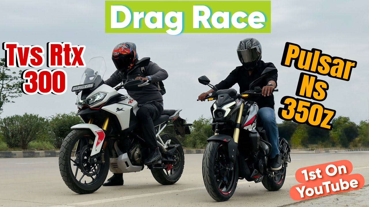 Bajaj Pulsar Ns 350 z Vs Tvs Apache Rtx 300 Drag Race || Rtx 300 Vs Pulsar Ns 300z Drag Race | Revie