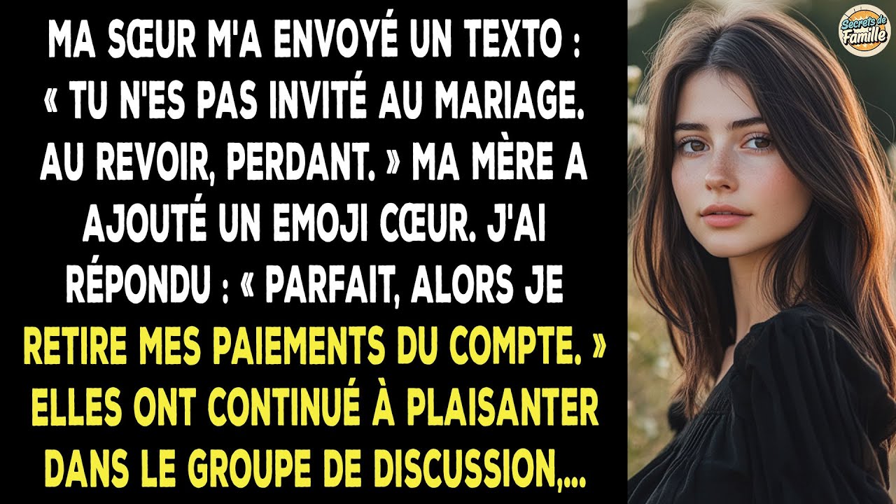 Ma Sœur M'exclut De Son Mariage Par Texto, M'appelant 