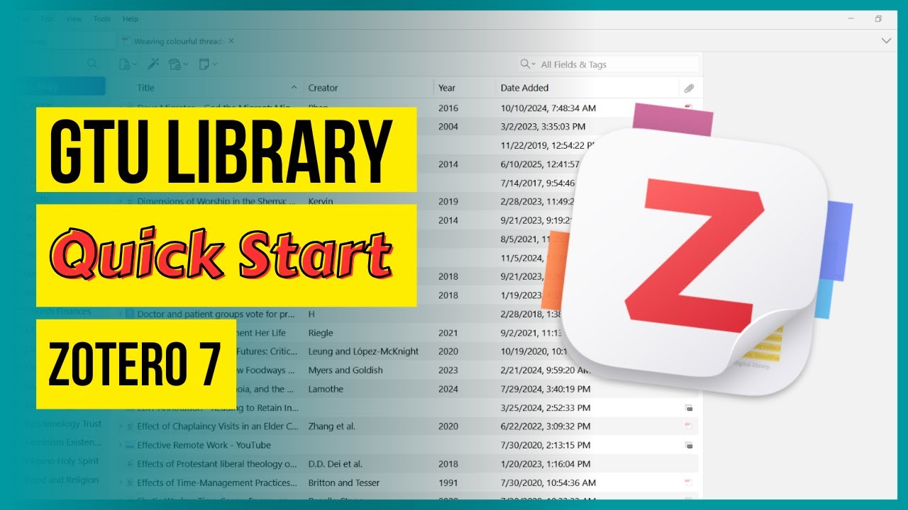 Zotero 7 Quick Start Tutorial