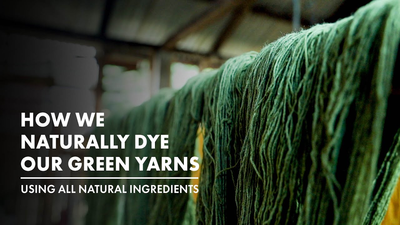 How we naturally dye our green yarns using all natural ingredients
