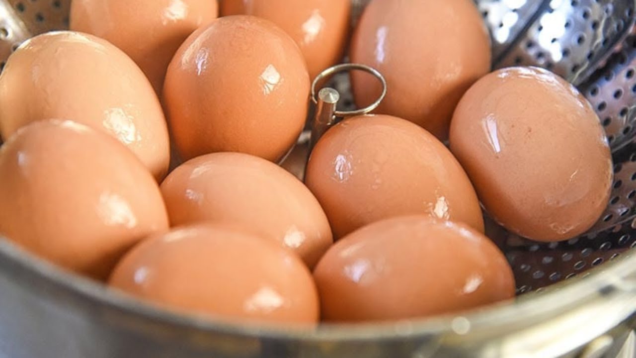 Steamed Hard Boiled Eggs - Perfectly cooked eggs and easy to peel!